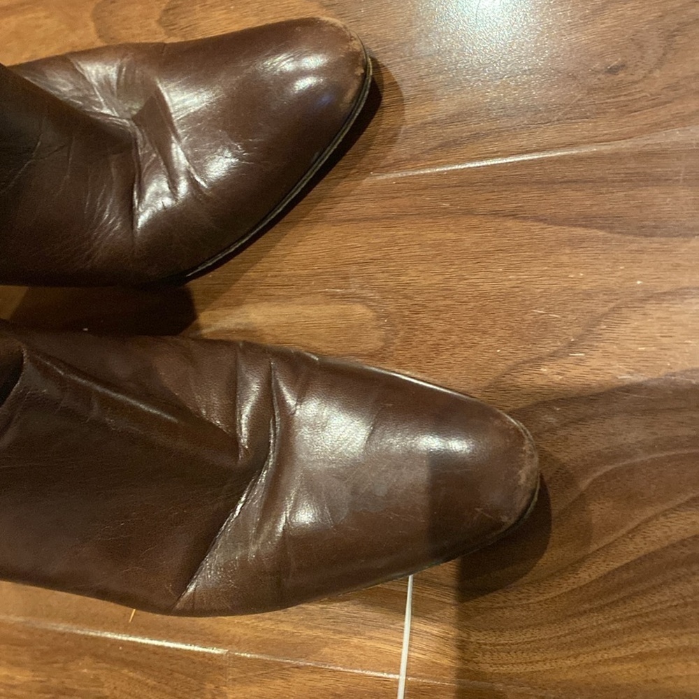 GUCCI / TOM FORD Runway Dark Brown Leather Logo Buckle Alligator Tall Boot 40 10 - Picture 6 of 10